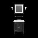 Wooden Bathroom Sink With Mirror view 1