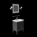 Wooden Bathroom Sink With Mirror view 2